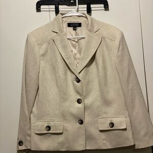 Kasper Women's Beige Blazer with Button Accents